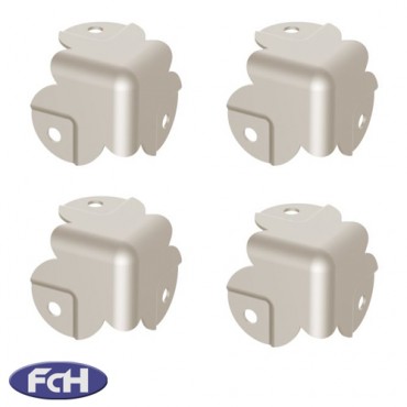 Small Nickel Flat Corners with 15mm Offset - 30mm x 30mm - Pack of 4